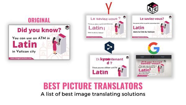 A banner image with translated images results & its comparison.